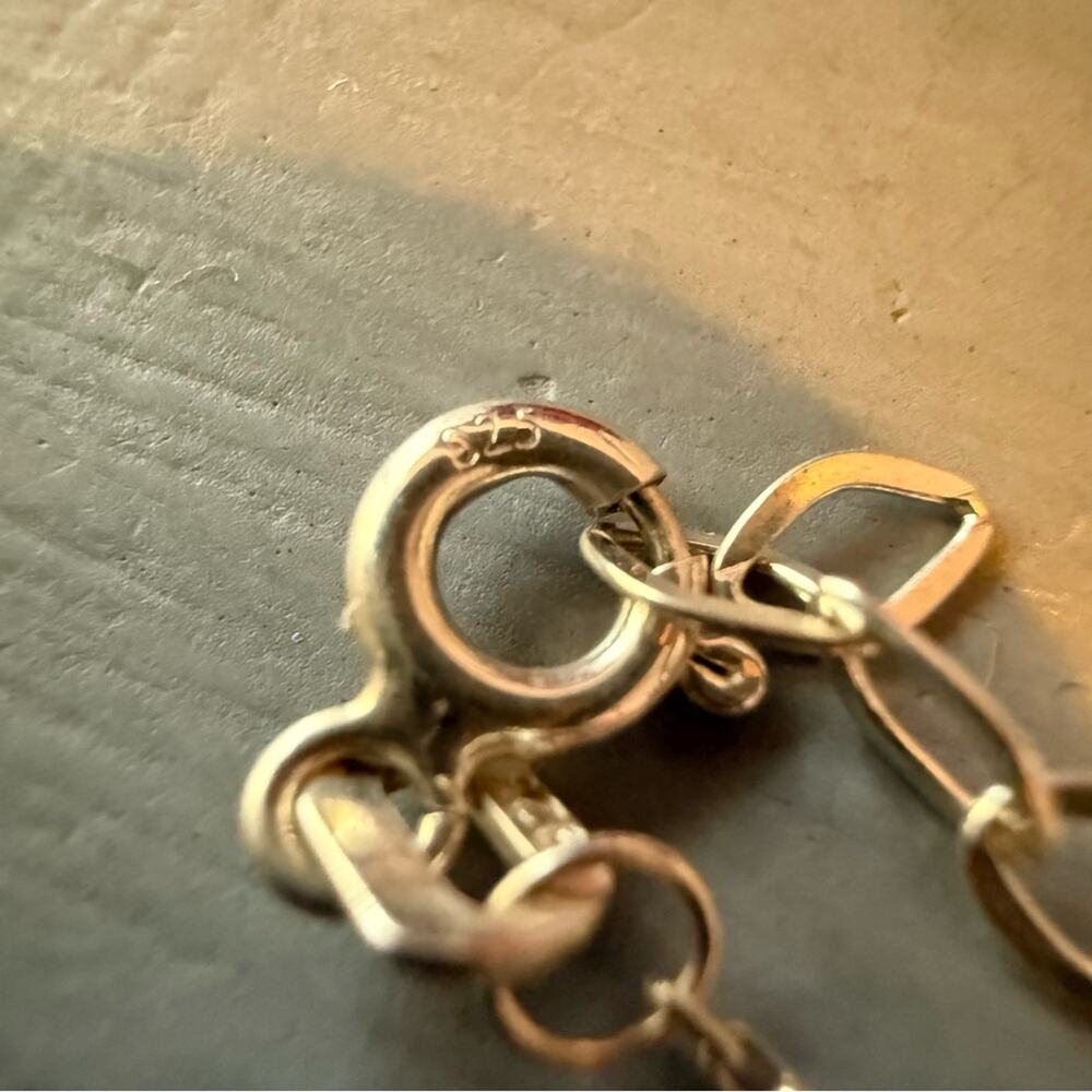 925 Sterling Silver Flower Ankle Bracelet - Picture 4 of 5